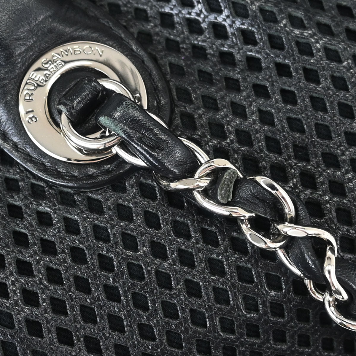 Chanel 2012-2013 Black Perforated Calfskin Up In The Air Tote 2way Chain Handbag