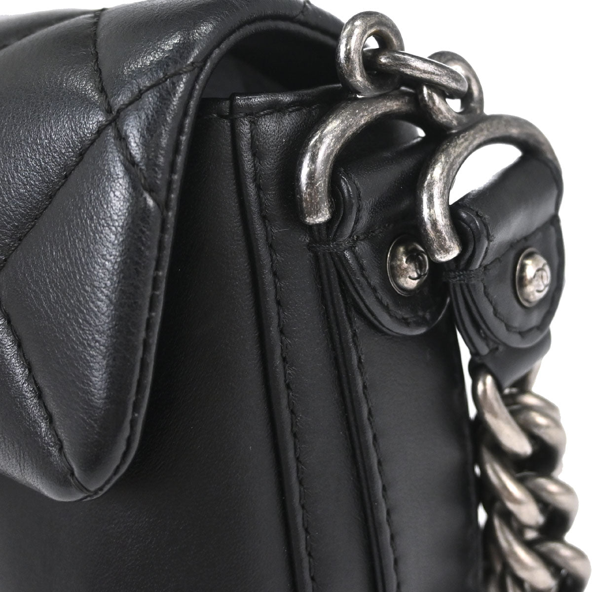 Chanel 2017-2018 Black Calfskin Small Rock My Shoulder Flap Bag 2way Shoulder Handbag
