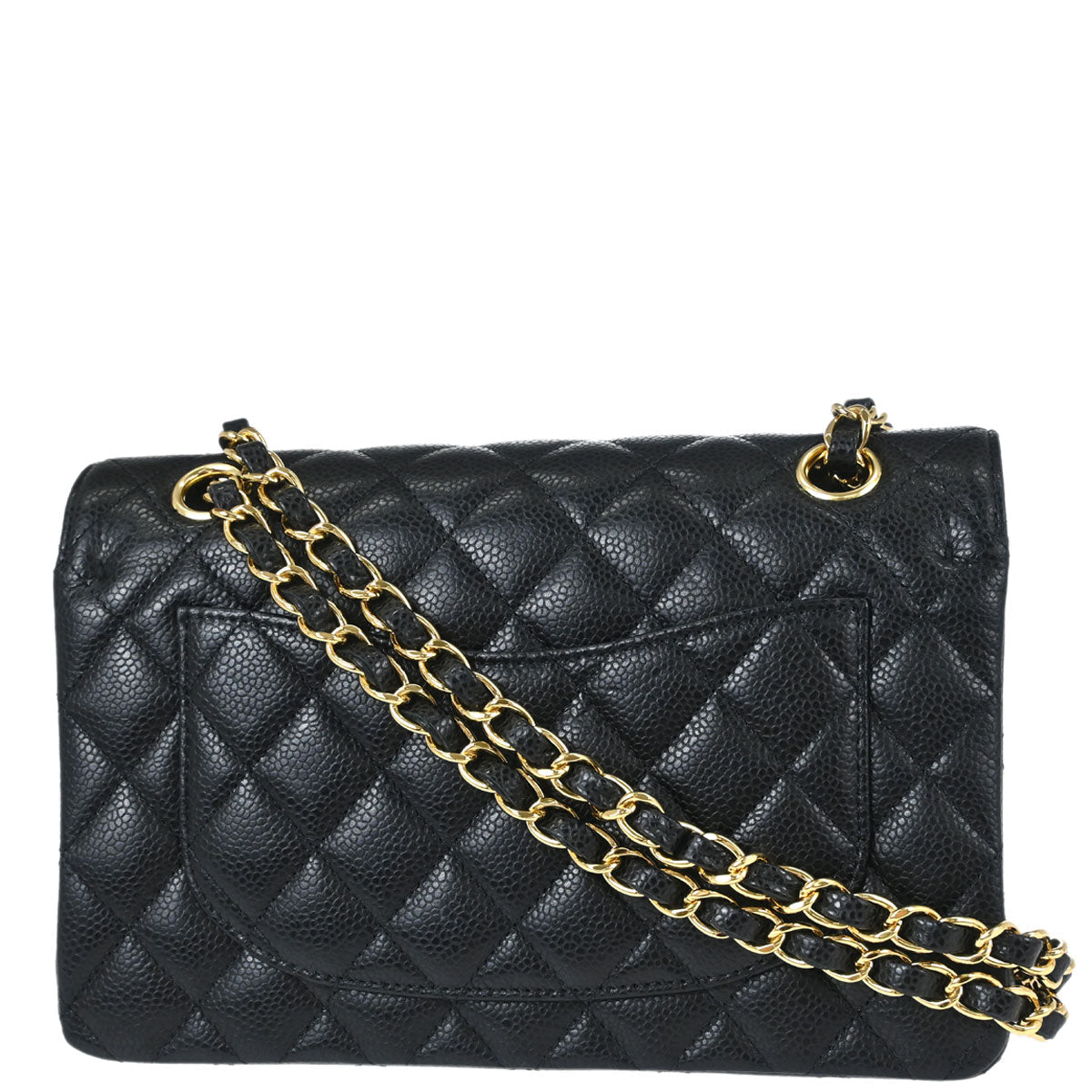 Chanel Black Caviar Skin Small Classic Double Flap Shoulder Bag