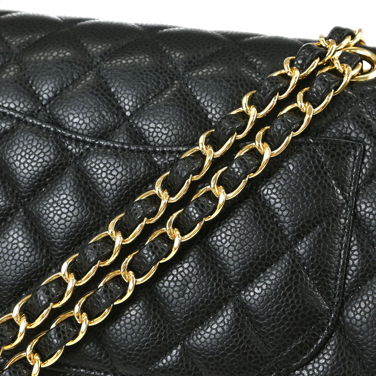 Chanel Black Caviar Skin Small Classic Double Flap Shoulder Bag