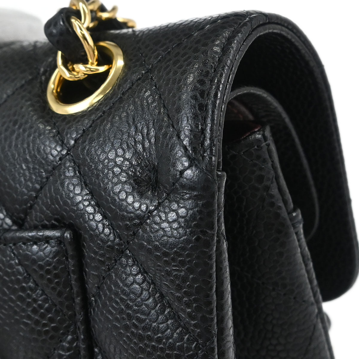 Chanel Black Caviar Skin Small Classic Double Flap Shoulder Bag