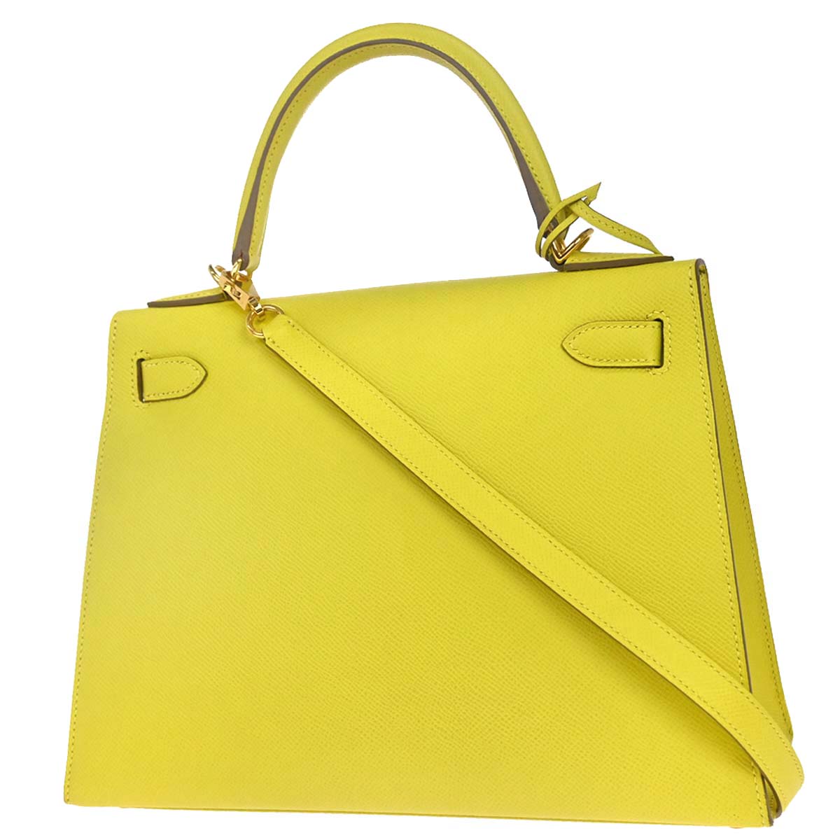 Hermes 2019 Jaune de Naples Epsom Kelly 28 Sellier 2way Shoulder Handbag