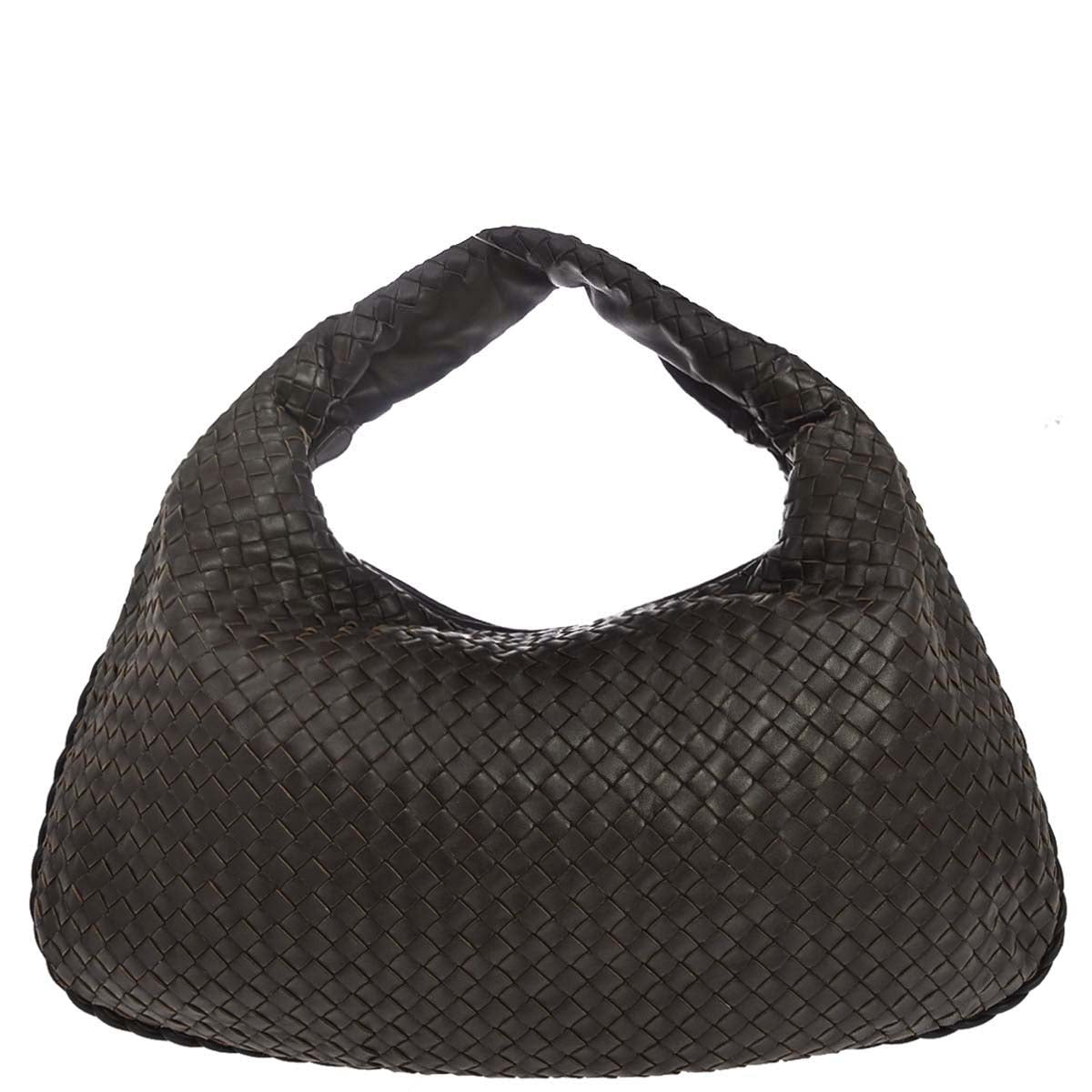 Bottega Veneta Brown Lambskin Intrecciato Hobo Handbag