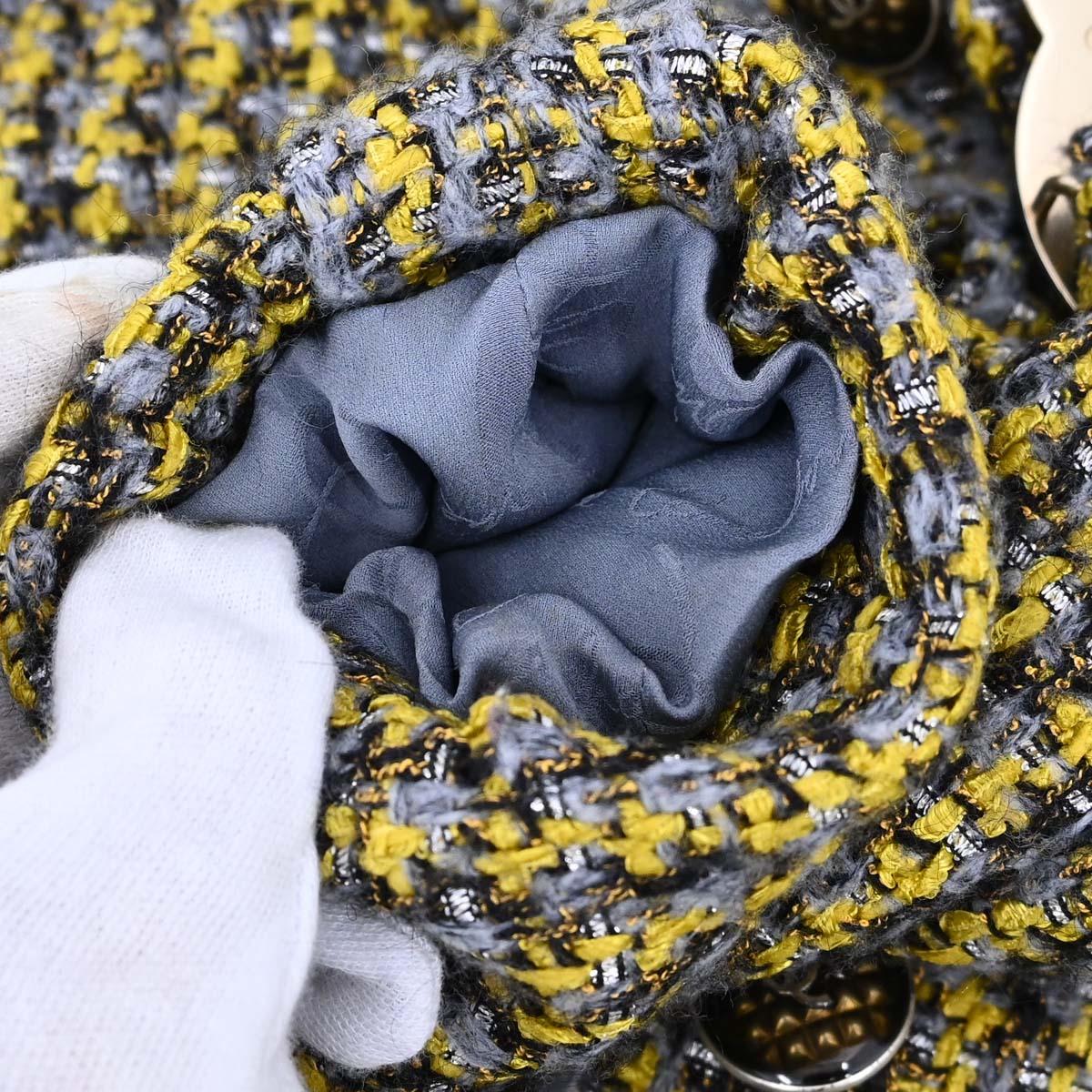 Chanel 2017 Collarless Single Breasted Jacket Tweed Yellow #36