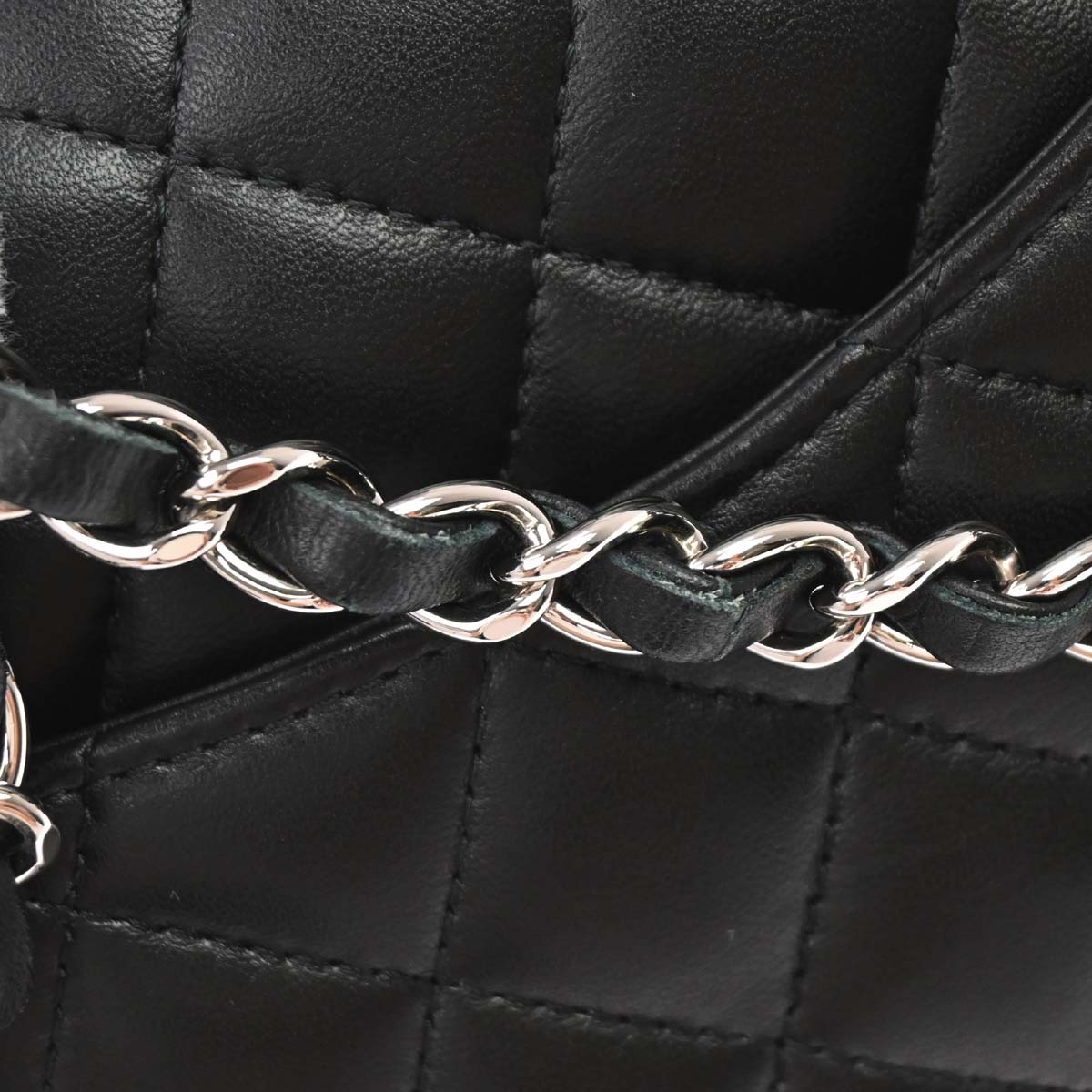 Chanel Black Lambskin Mini Classic Square Flap Shoulder Bag 17