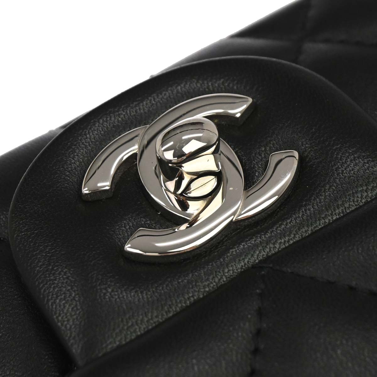 Chanel Black Lambskin Mini Classic Square Flap Shoulder Bag 17