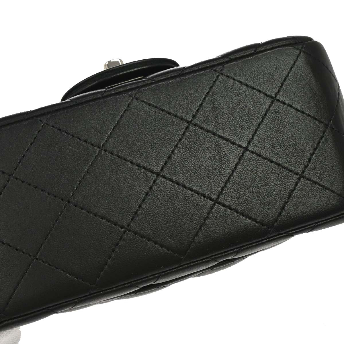 Chanel Black Lambskin Mini Classic Square Flap Shoulder Bag 17