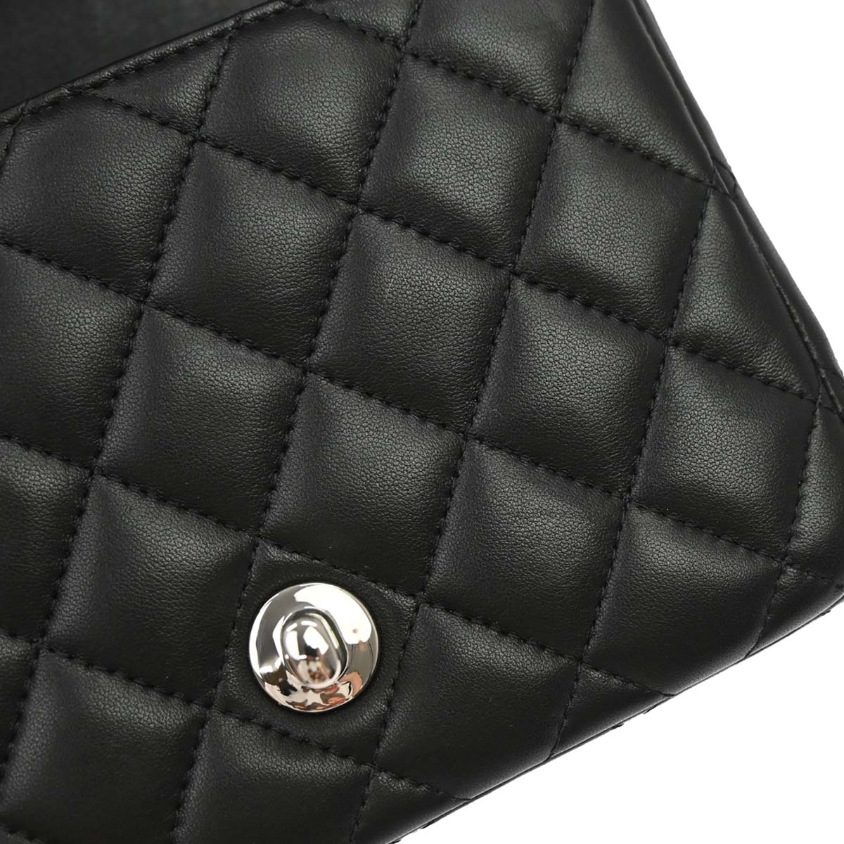 Chanel Black Lambskin Mini Classic Square Flap Shoulder Bag 17