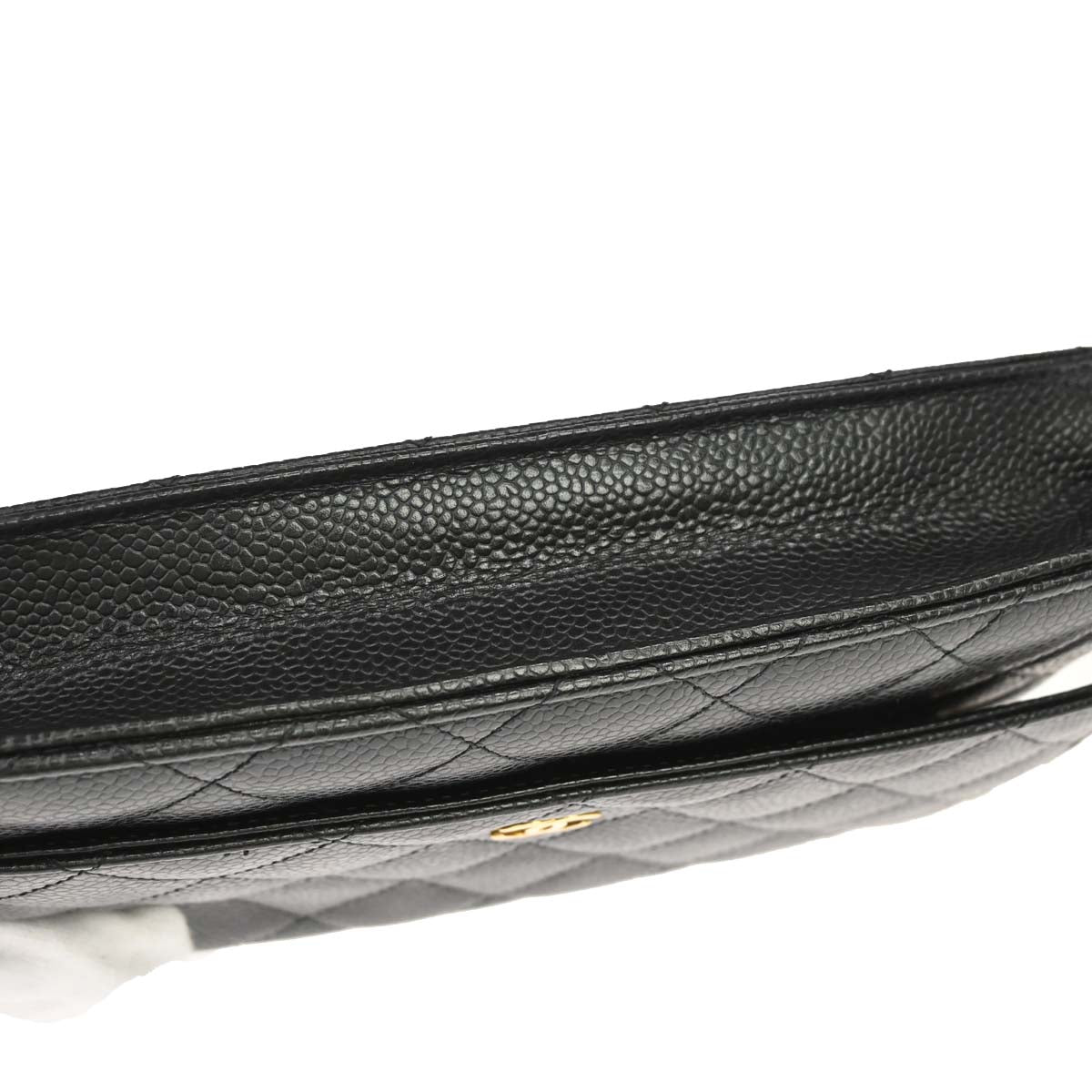 Chanel 2014 Black Caviar Skin Classic WOC Wallet on Chain Bag
