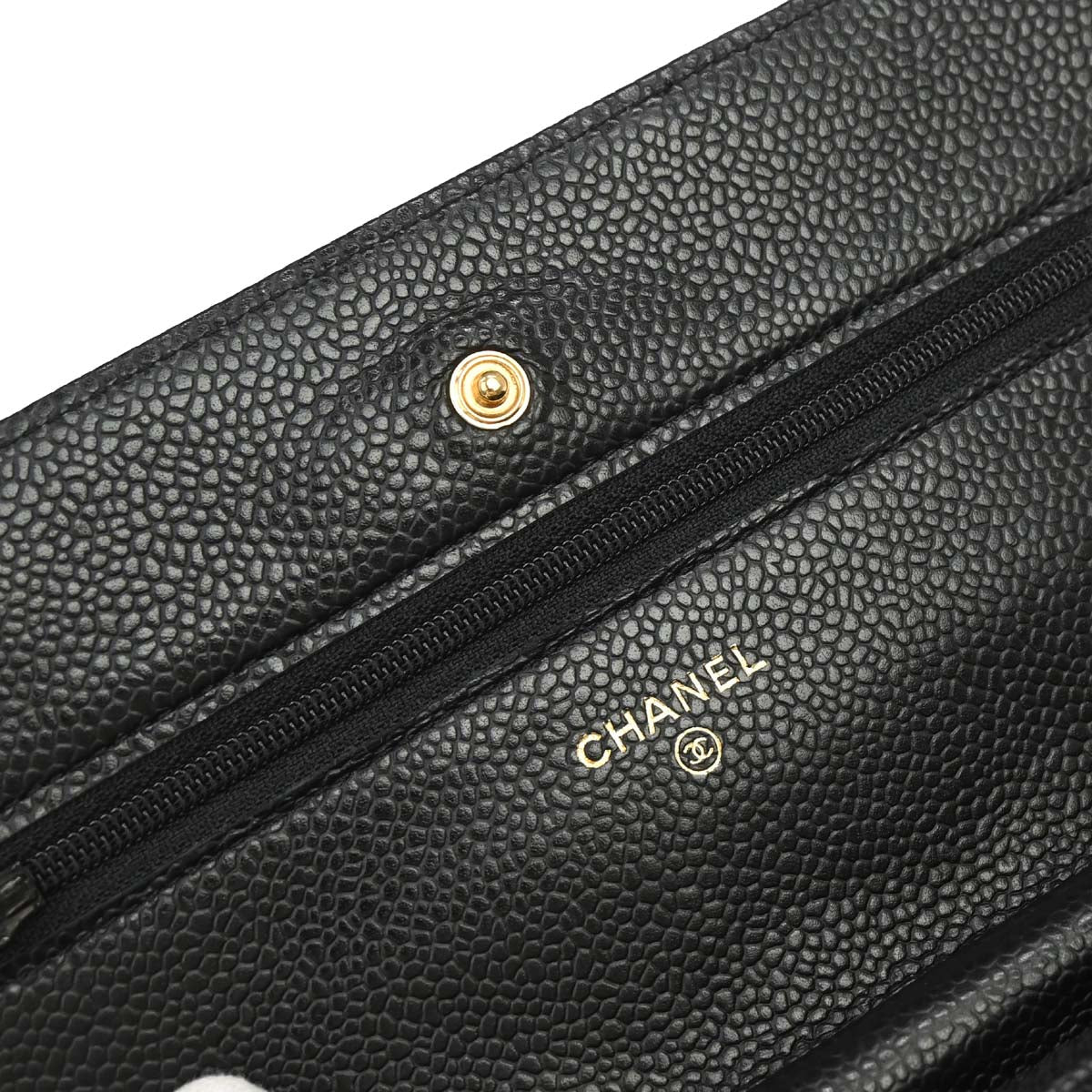 Chanel 2014 Black Caviar Skin Classic WOC Wallet on Chain Bag