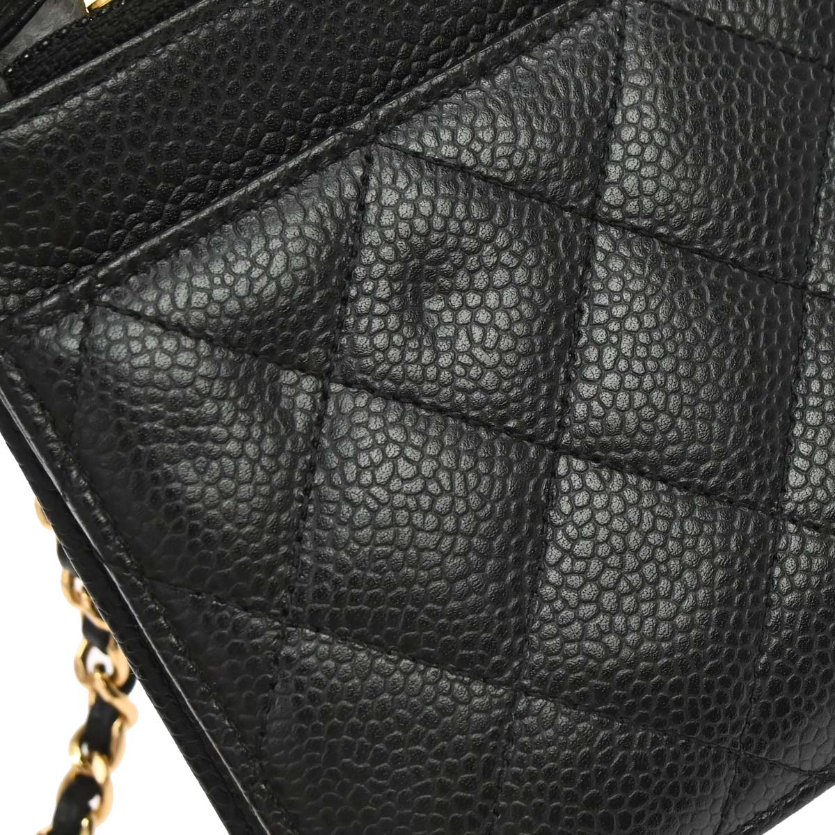 Chanel 2014 Black Caviar Skin Classic WOC Wallet on Chain Bag