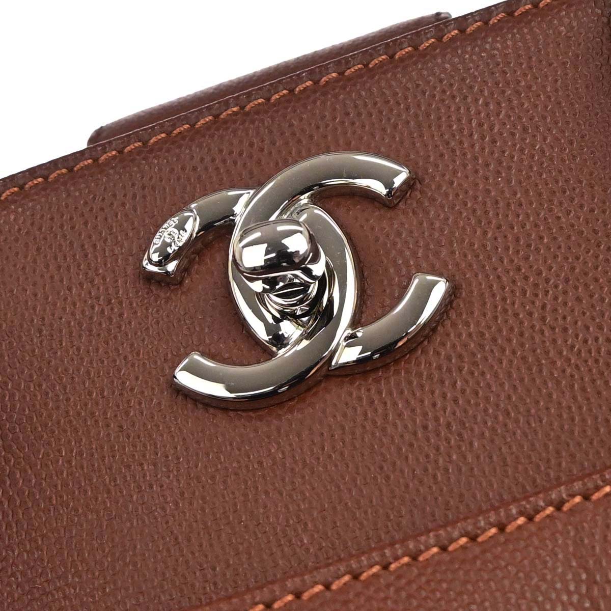 Chanel 2015-2016 Brown Caviar Skin Executive Cerf 2way Shoulder Tote Bag