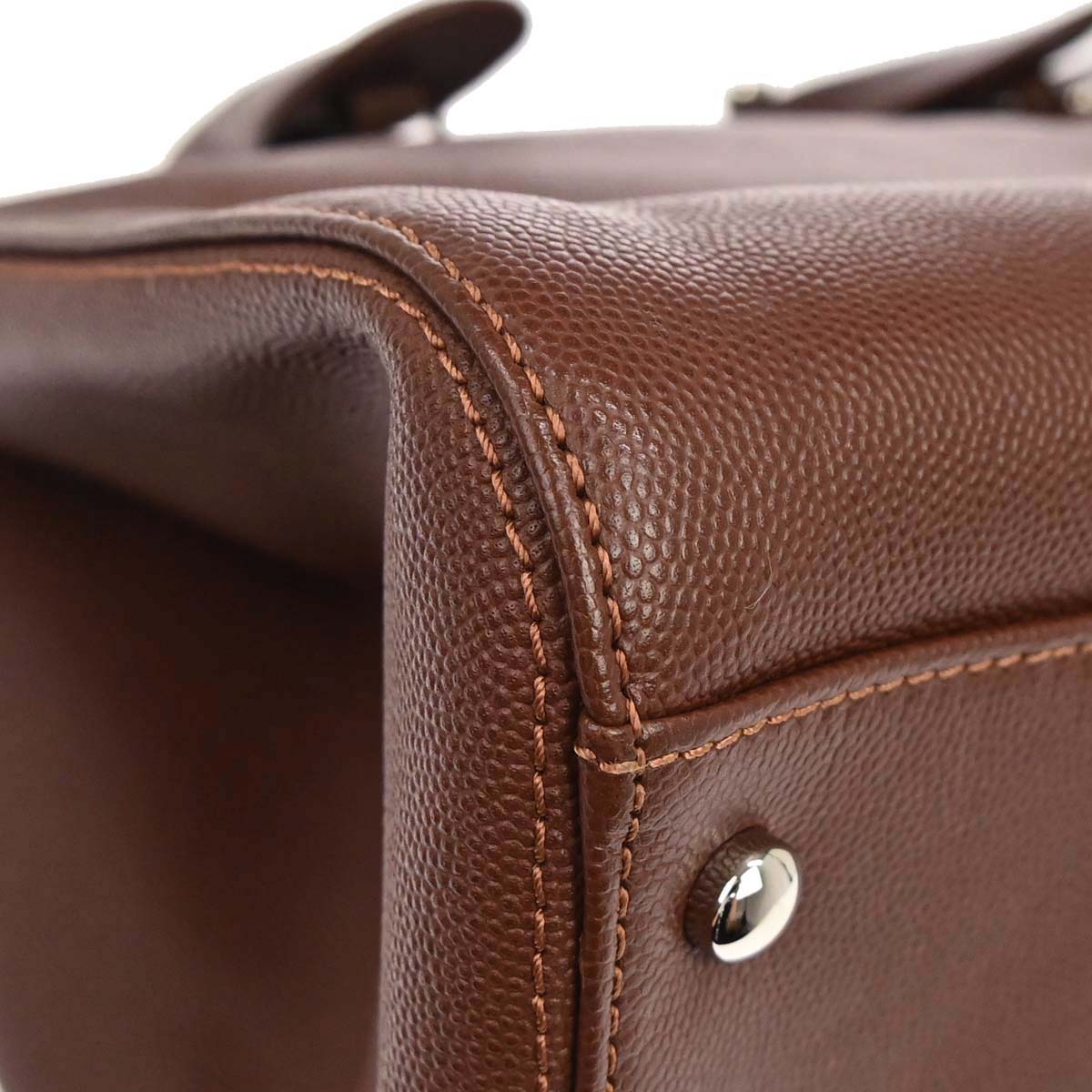 Chanel 2015-2016 Brown Caviar Skin Executive Cerf 2way Shoulder Tote Bag