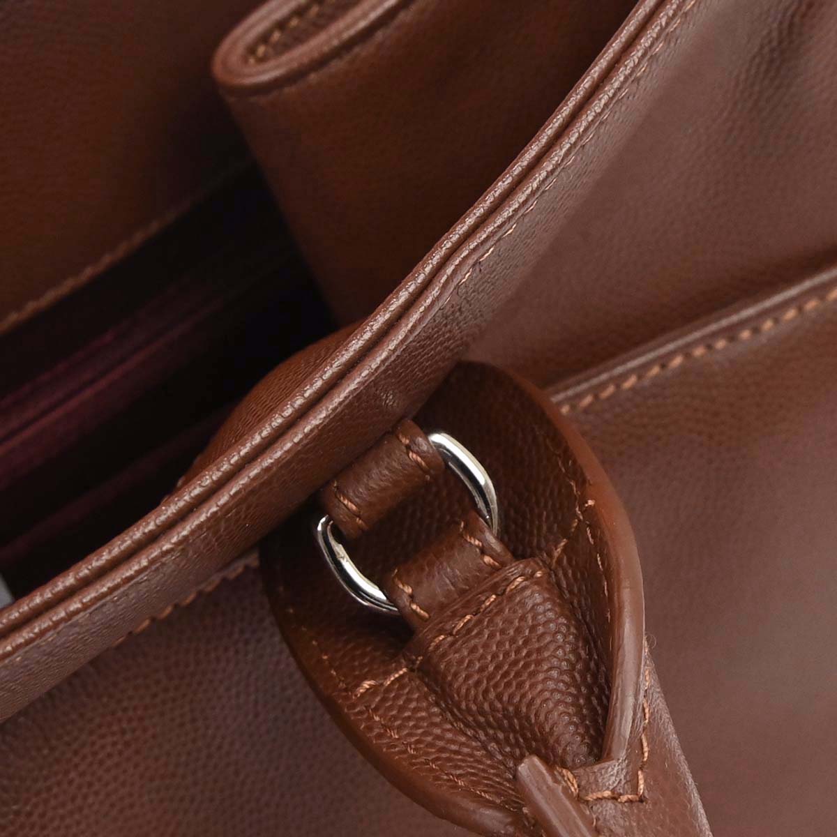 Chanel 2015-2016 Brown Caviar Skin Executive Cerf 2way Shoulder Tote Bag