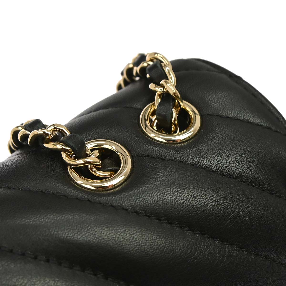 Chanel 2017-2018 Black Lambskin Chevron Turnlock Mini Full Flap Shoulder Bag