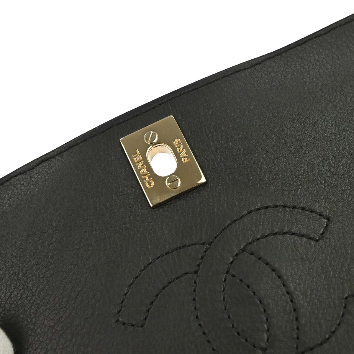 Chanel 2017-2018 Black Lambskin Chevron Turnlock Mini Full Flap Shoulder Bag