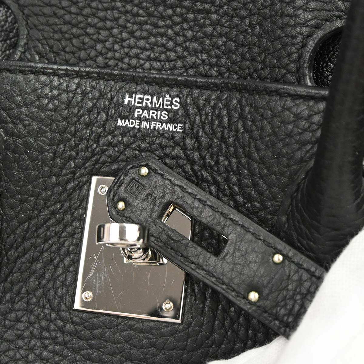 Hermes Black Taurillon Clemence Birkin 30 Handbag