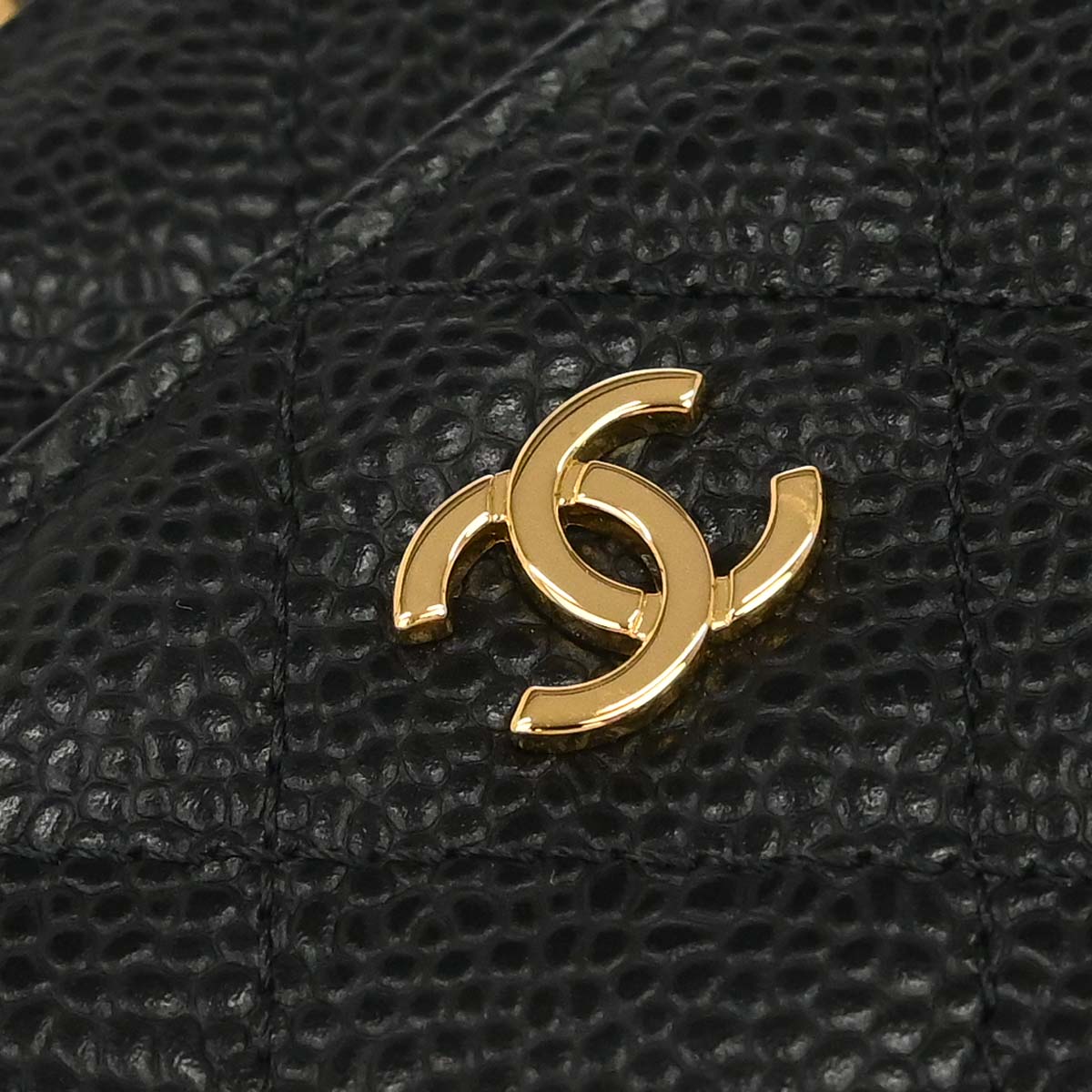 Chanel 2019 Black Caviar Skin Classic WOC Wallet on Chain Shoulder Bag