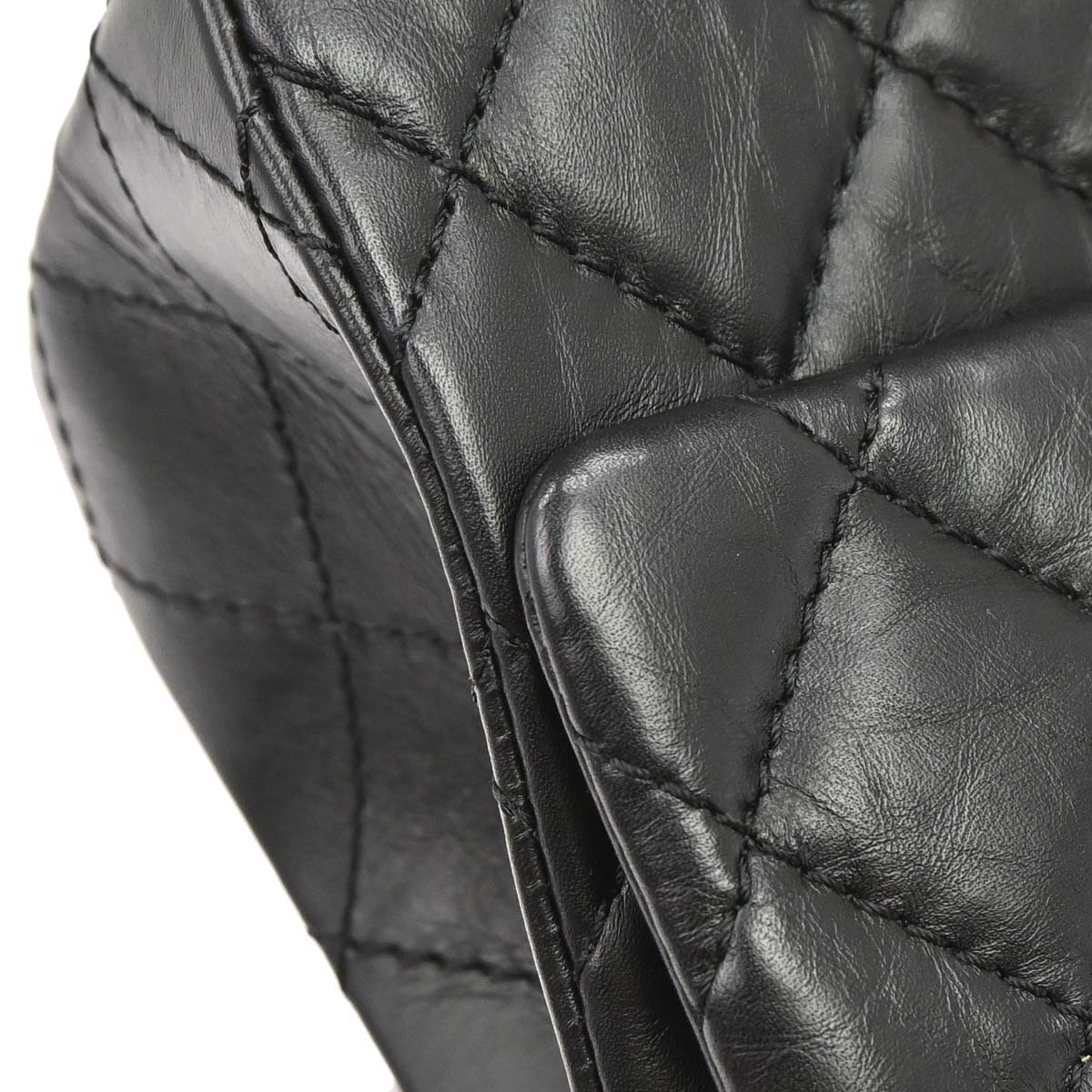 Chanel 2014 Black Calfskin 2.55 Classic Double Flap Shoulder Bag