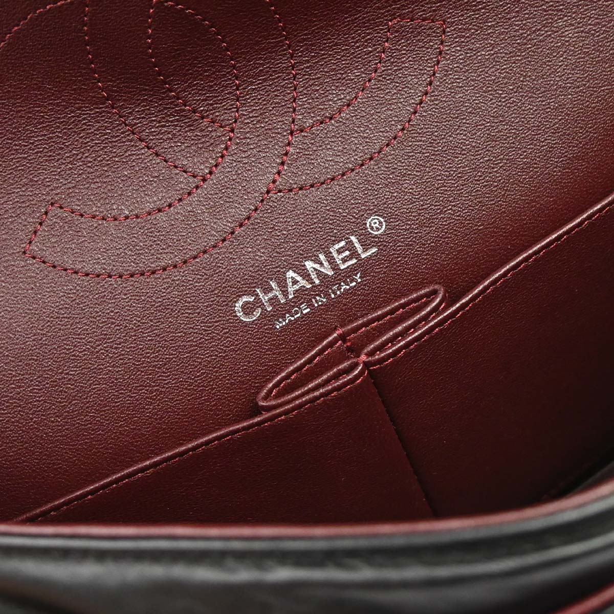 Chanel 2014 Black Calfskin 2.55 Classic Double Flap Shoulder Bag