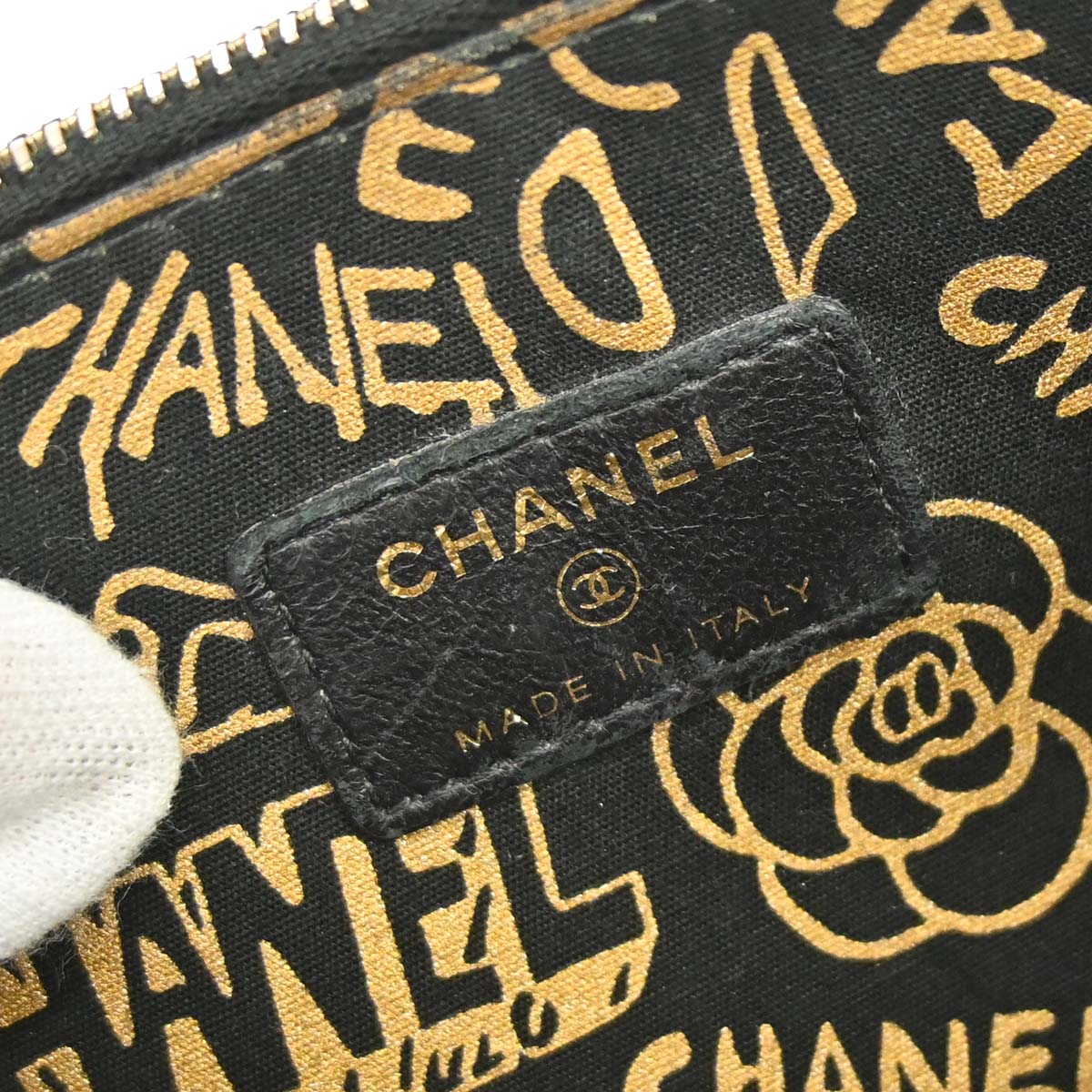 Chanel 2019 Black Lambskin Double Zip Chain WOC Shoulder Bag
