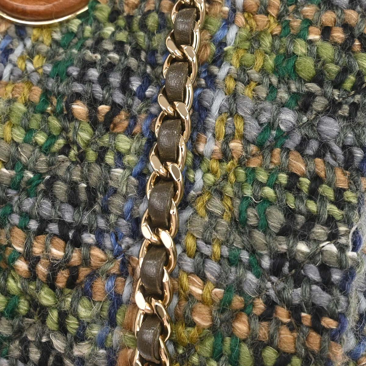 Chanel 2018-2019 Green Tweed Coco Handle 2way Shoulder Handbag