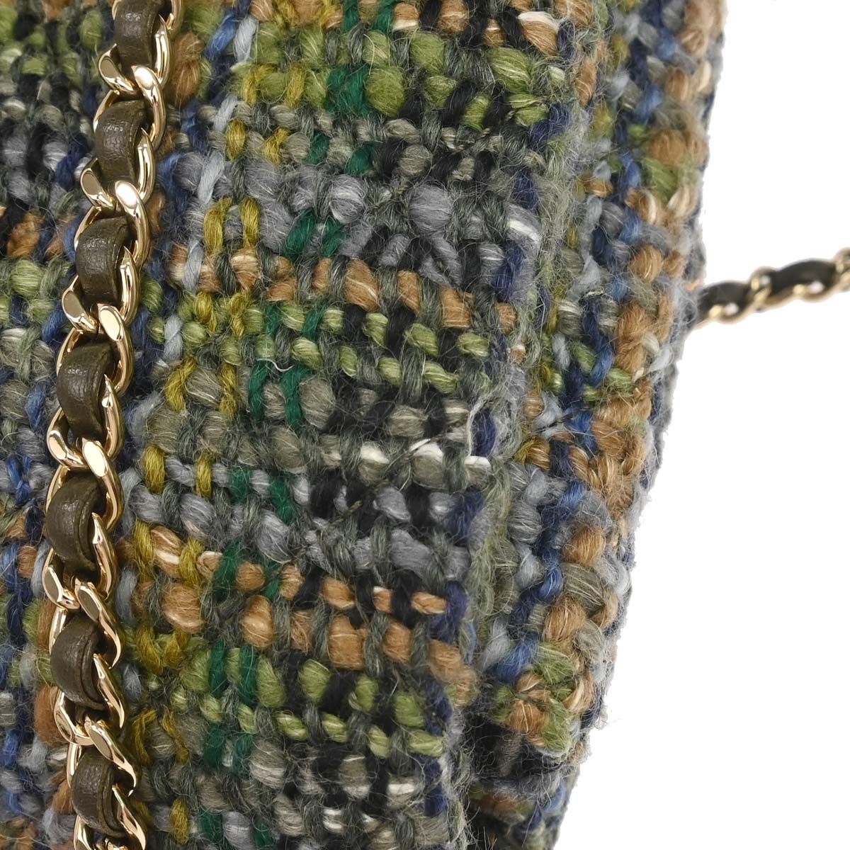 Chanel 2018-2019 Green Tweed Coco Handle 2way Shoulder Handbag