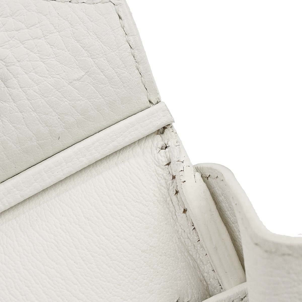 Hermes White Taurillon Clemence Birkin 30 Handbag