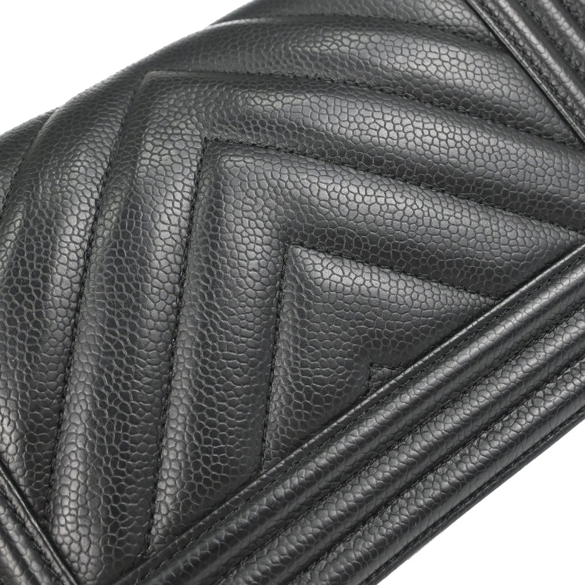Boy Chanel Black Caviar Skin Chevron Small Chain Shoulder Bag