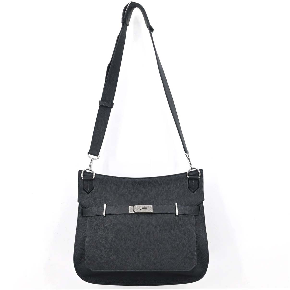 Hermes Blue Indigo Taurillon Clemence Jypsiere 37 Shoulder Bag