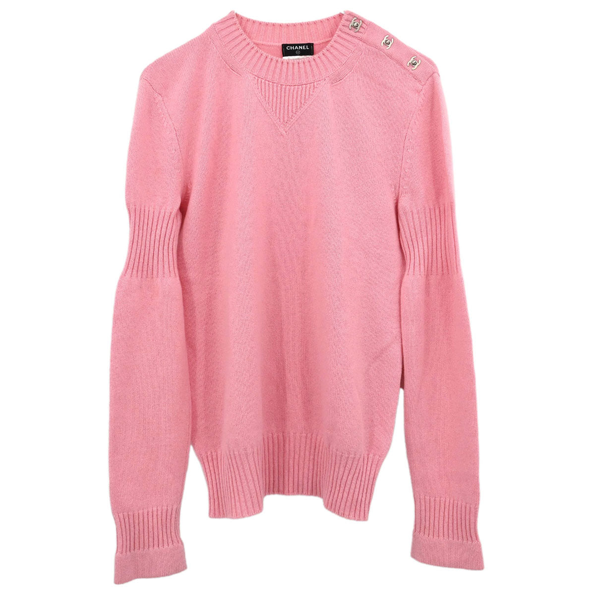 Chanel 2015 Sweater Knit Top Turnlock Pink #36