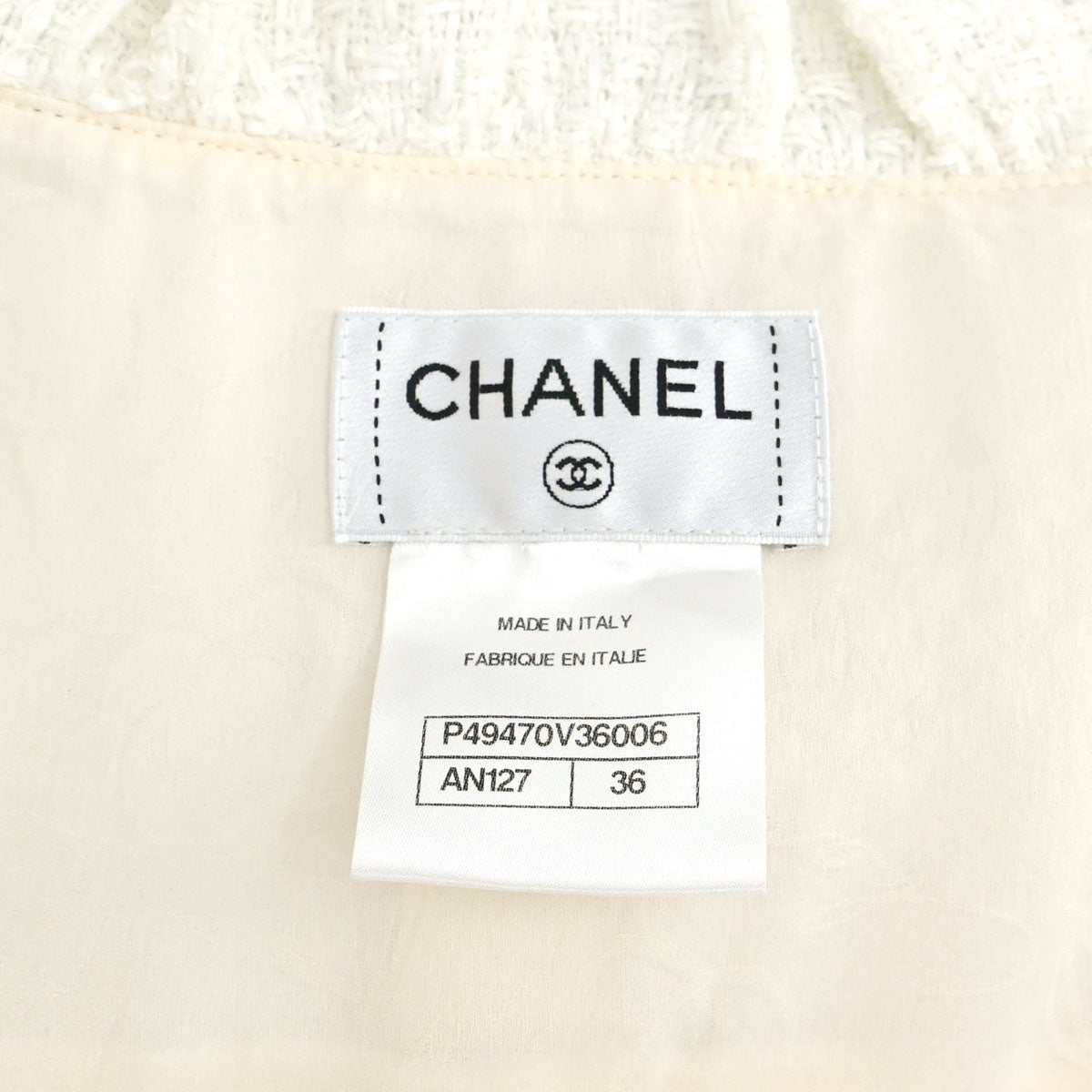 Chanel 2014 Single Breasted Fringe Tweed Jacket White #36
