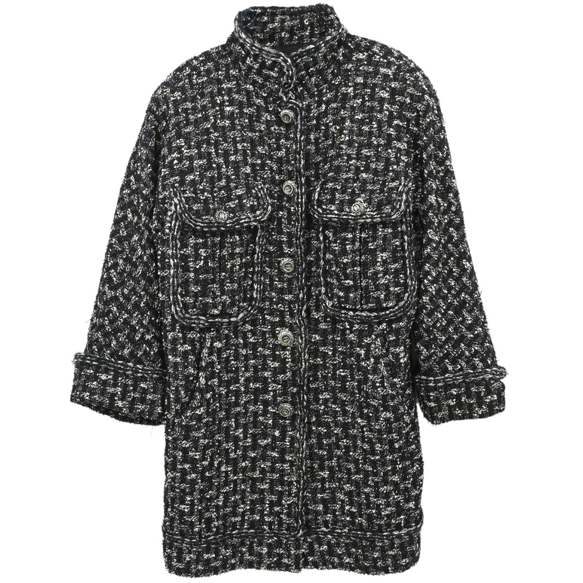 Chanel 2013-2014 Jacket Coat Tweed Black #36