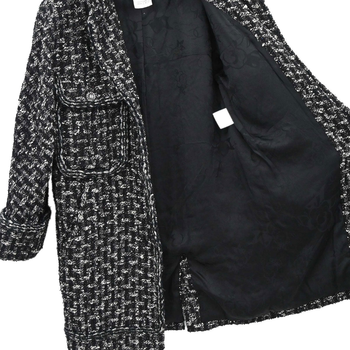 Chanel 2013-2014 Jacket Coat Tweed Black #36