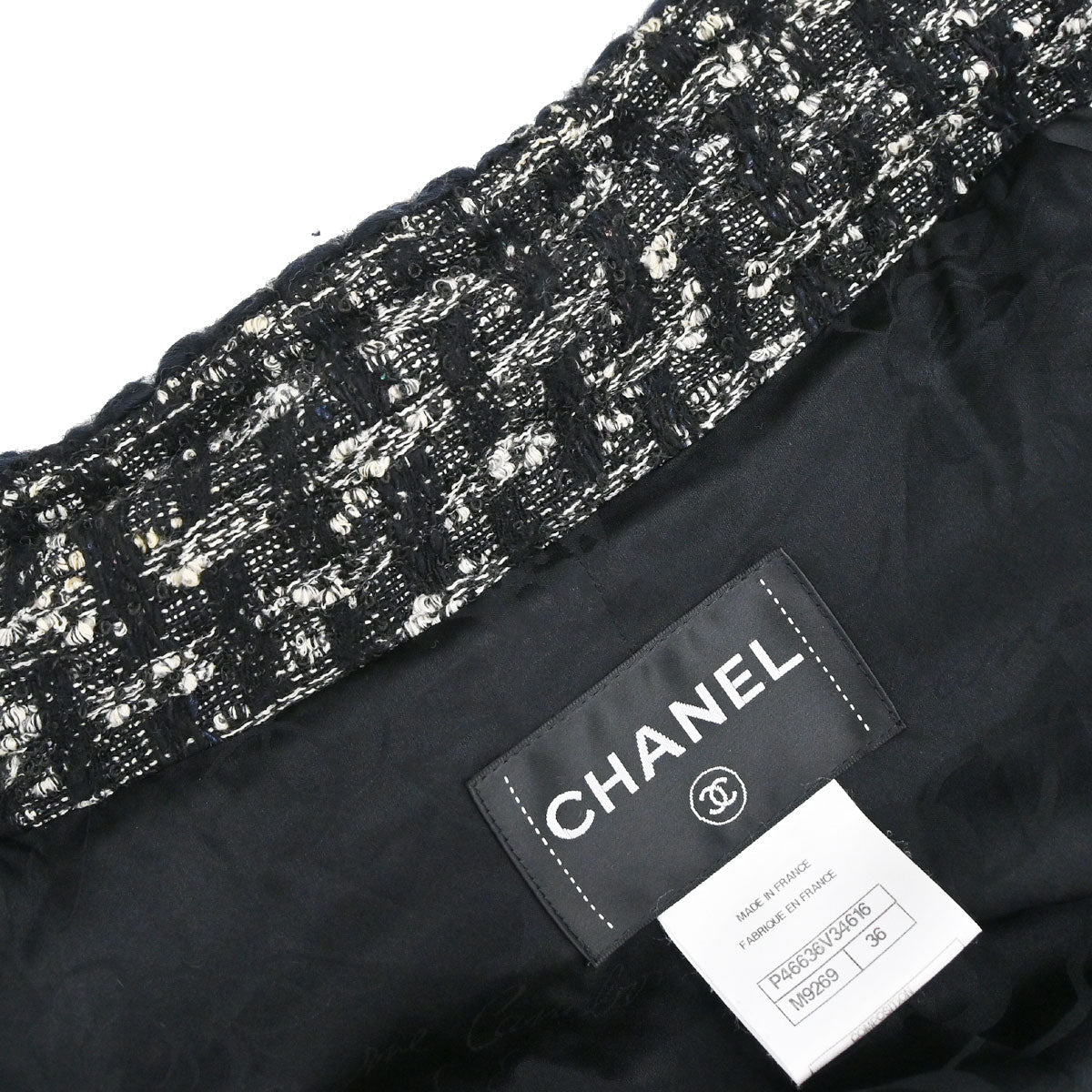 Chanel 2013-2014 Jacket Coat Tweed Black #36