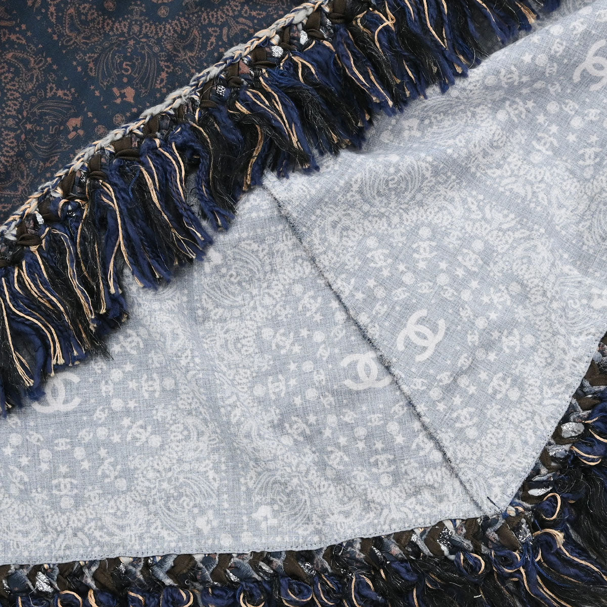 Chanel 2014 Paisley Print Halterneck Dress Navy #38
