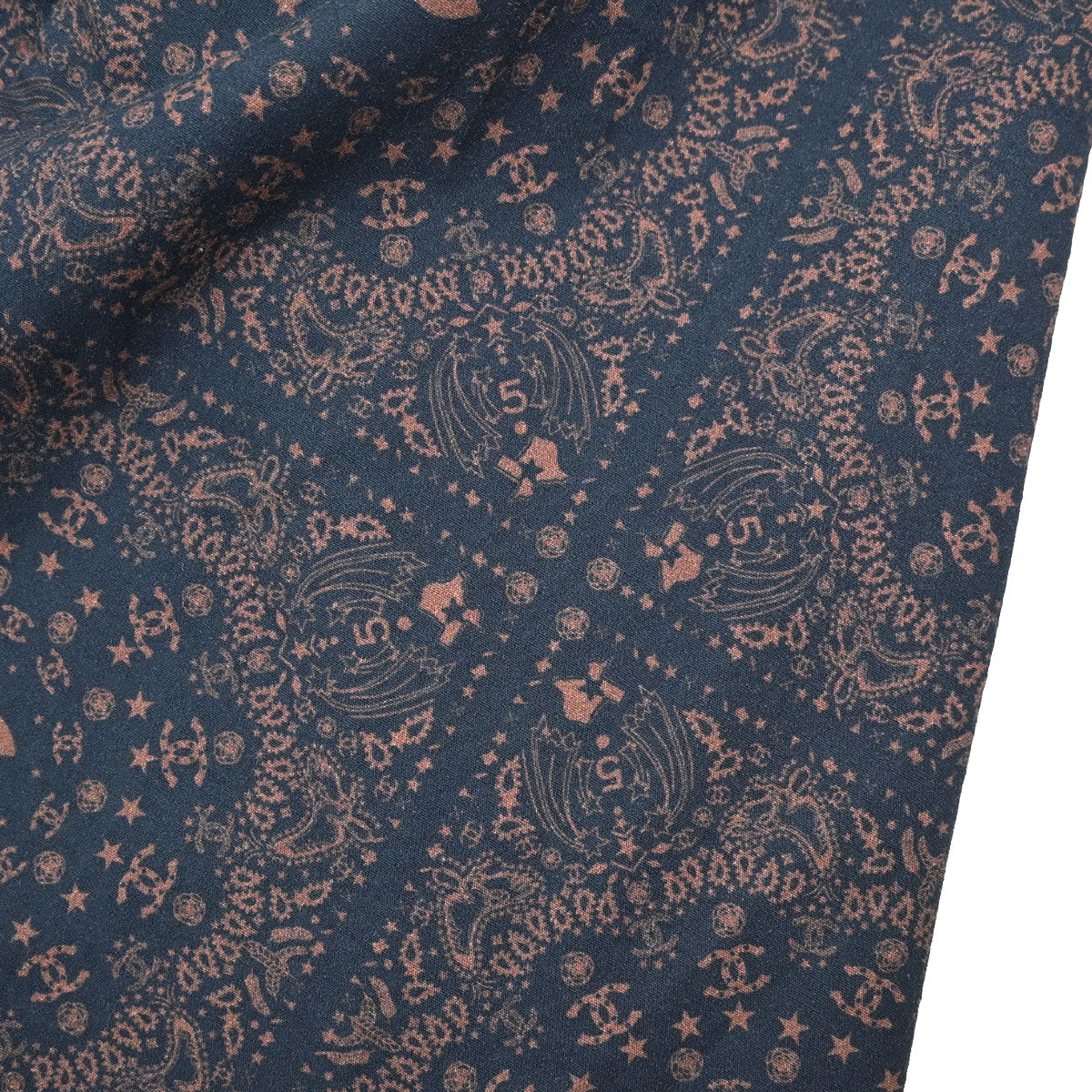 Chanel 2014 Paisley Print Halterneck Dress Navy #38