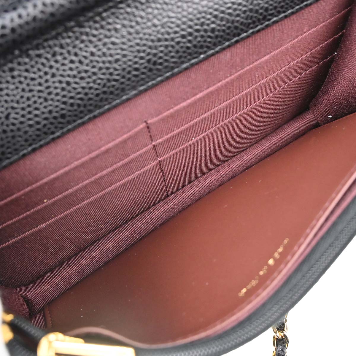 Chanel Black Caviar Skin Classic WOC Wallet on Chain Shoulder Bag