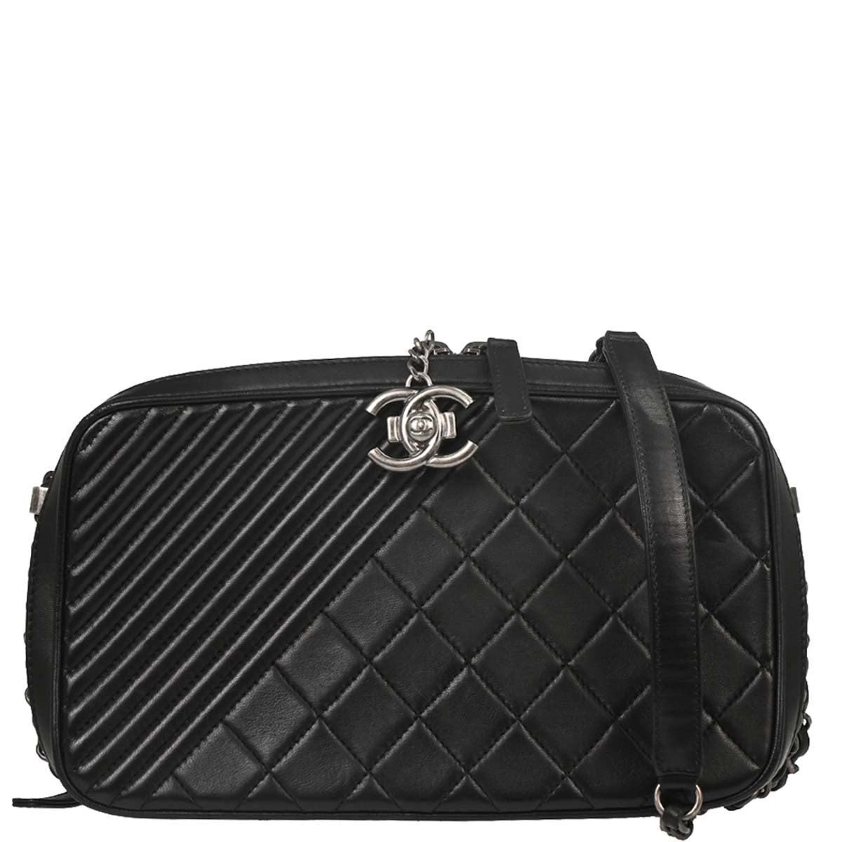 Chanel Black Lambskin Coco Boy Camera Bag Small