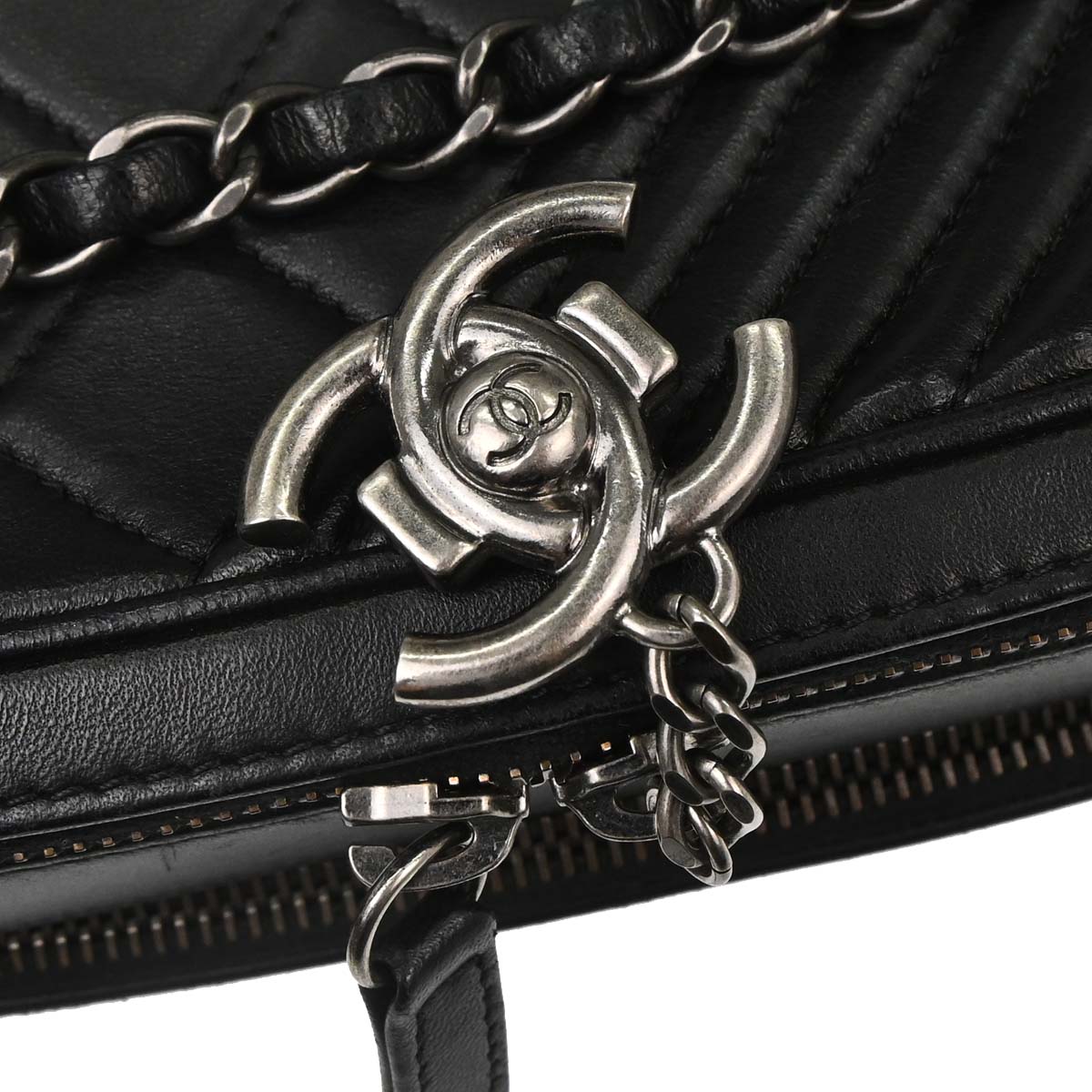 Chanel Black Lambskin Coco Boy Camera Bag Small