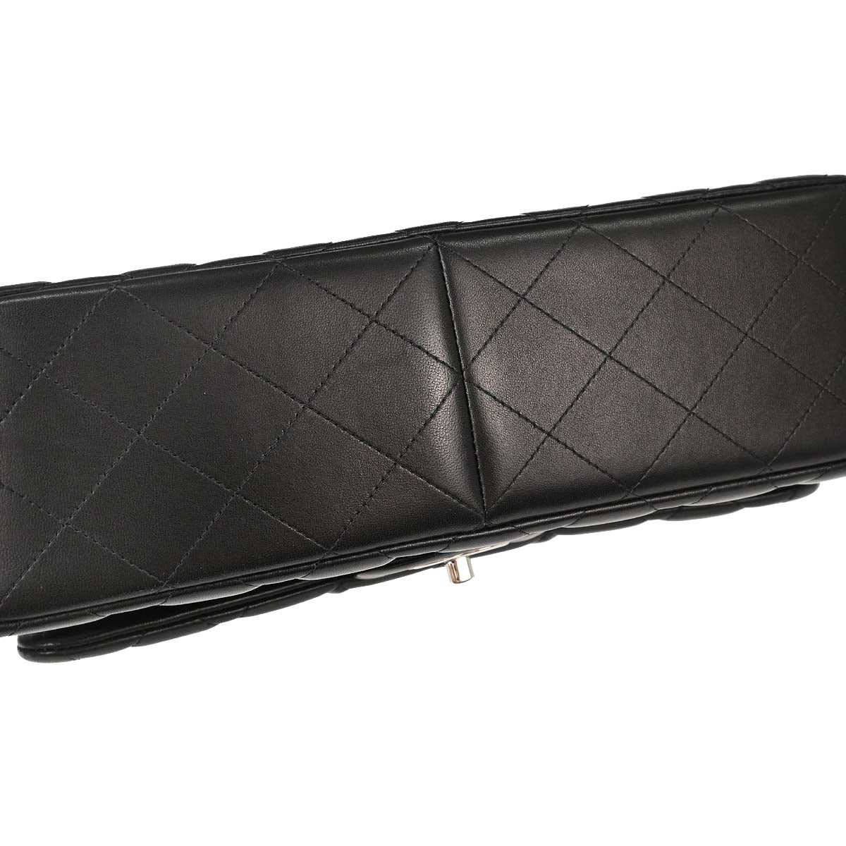 Chanel 2012 Black Lambskin Jumbo Classic Double Flap Shoulder Bag