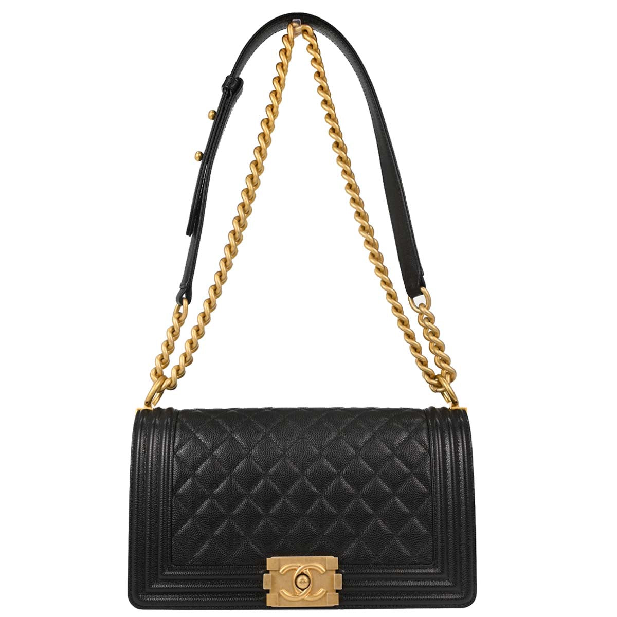 Boy Chanel Black Caviar Skin Medium Shoulder Bag