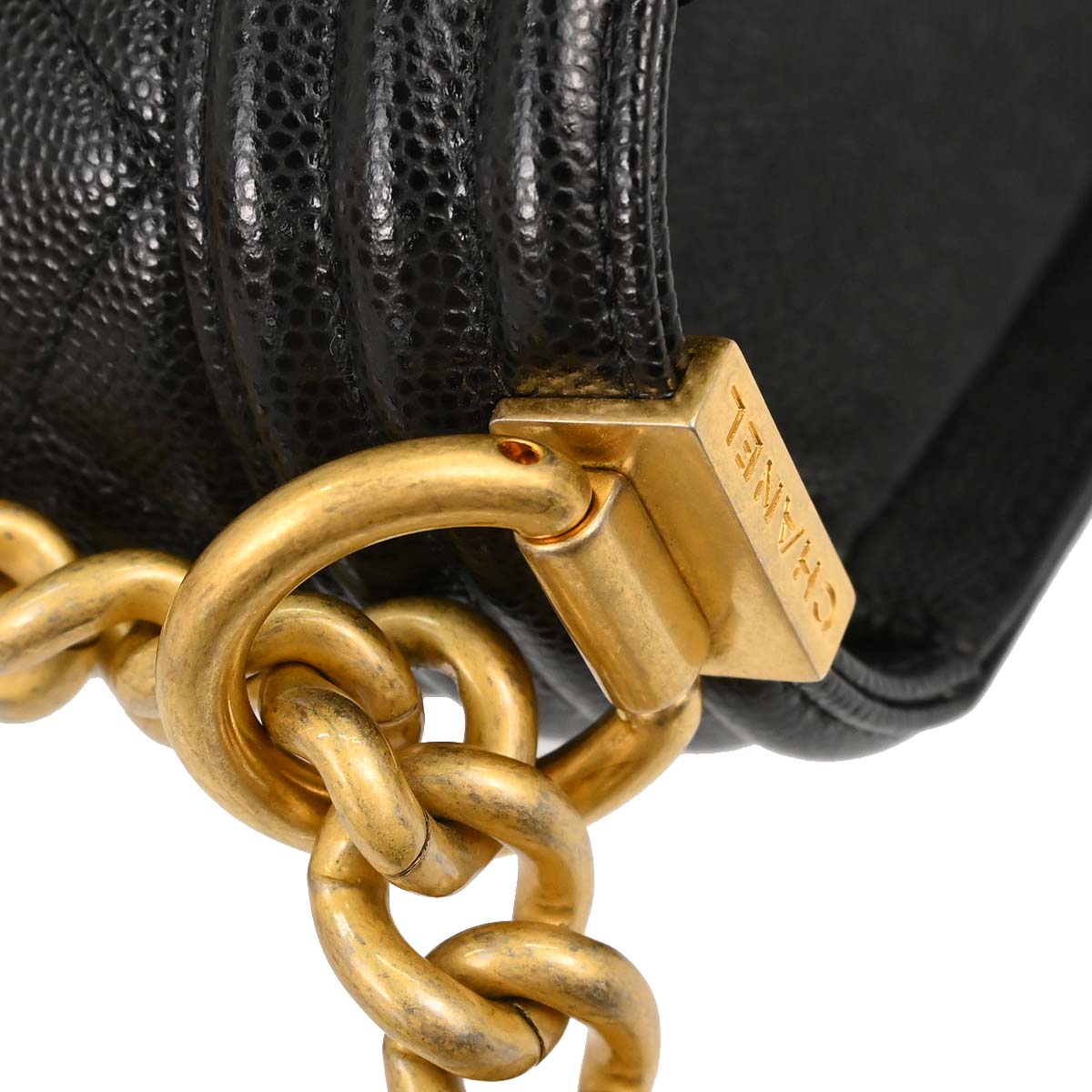 Boy Chanel Black Caviar Skin Medium Shoulder Bag