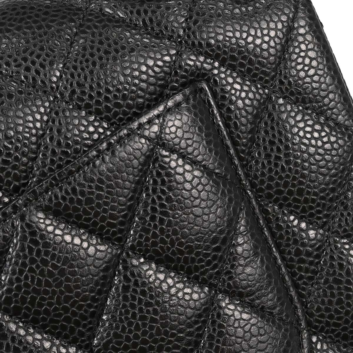 Chanel 2012 Black Caviar Skin Small Classic Double Flap Shoulder Bag