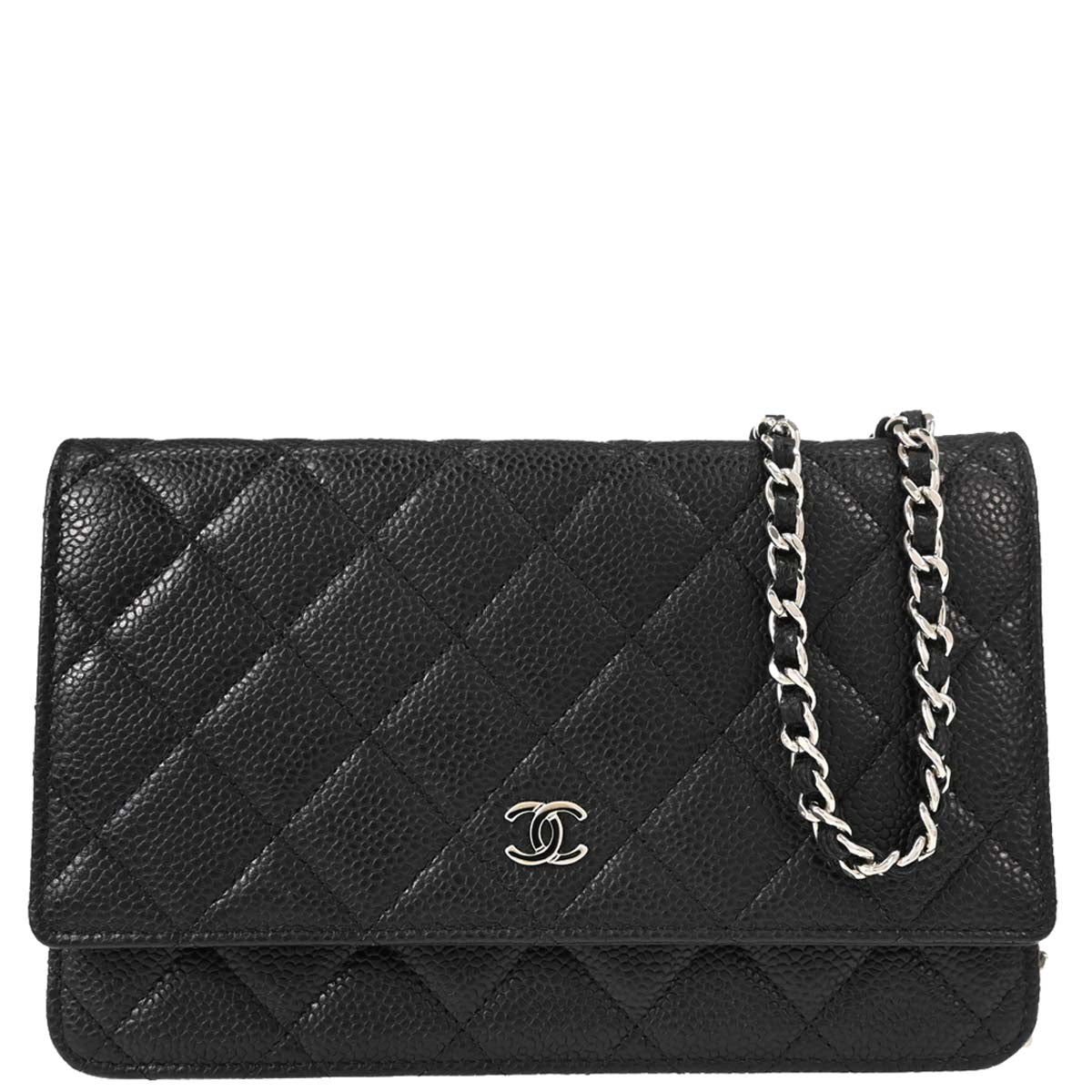 Chanel Black Caviar Skin Classic WOC Wallet on Chain Shoulder Bag