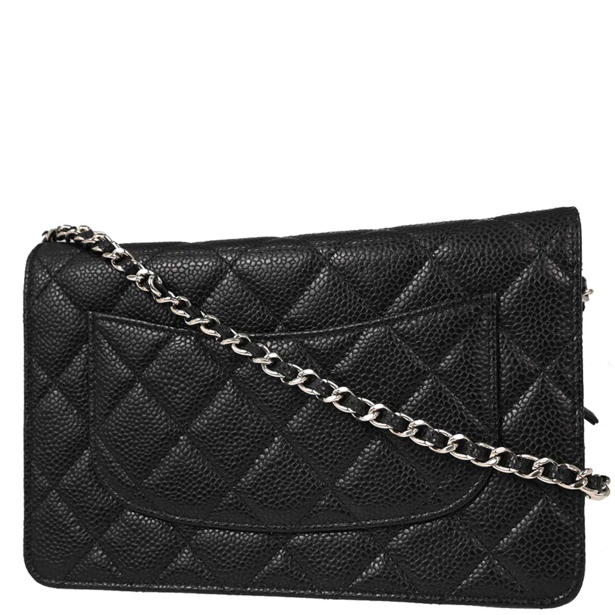 Chanel Black Caviar Skin Classic WOC Wallet on Chain Shoulder Bag