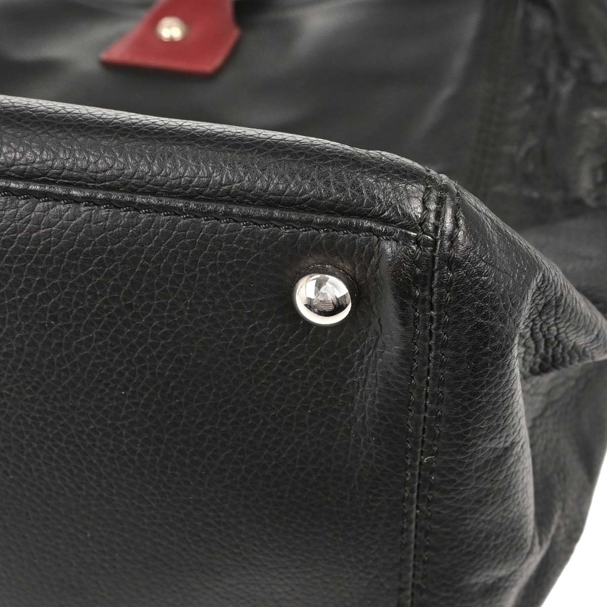 Chanel Black Burgundy Calfskin Executive Cerf 2way Shoulder Tote Bag