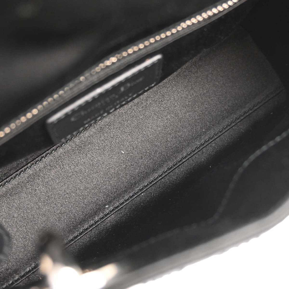 Christian Dior Black Satin Small Lady Dior Cannage 2way Shoulder Handbag