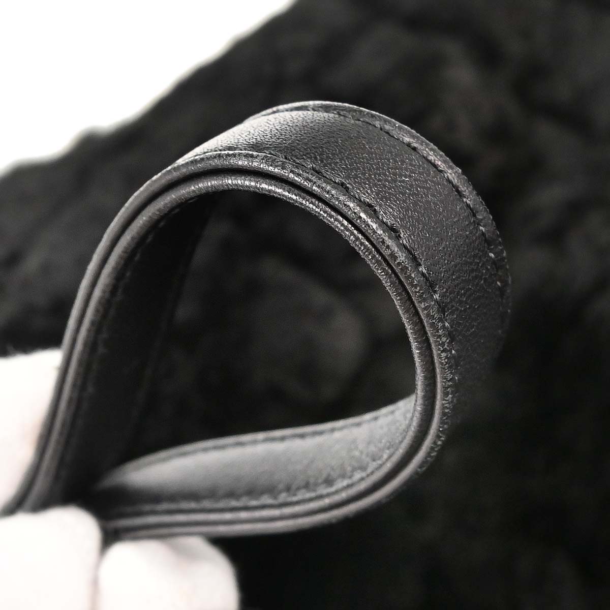Chanel Black Lapin Fur Tote Handbag