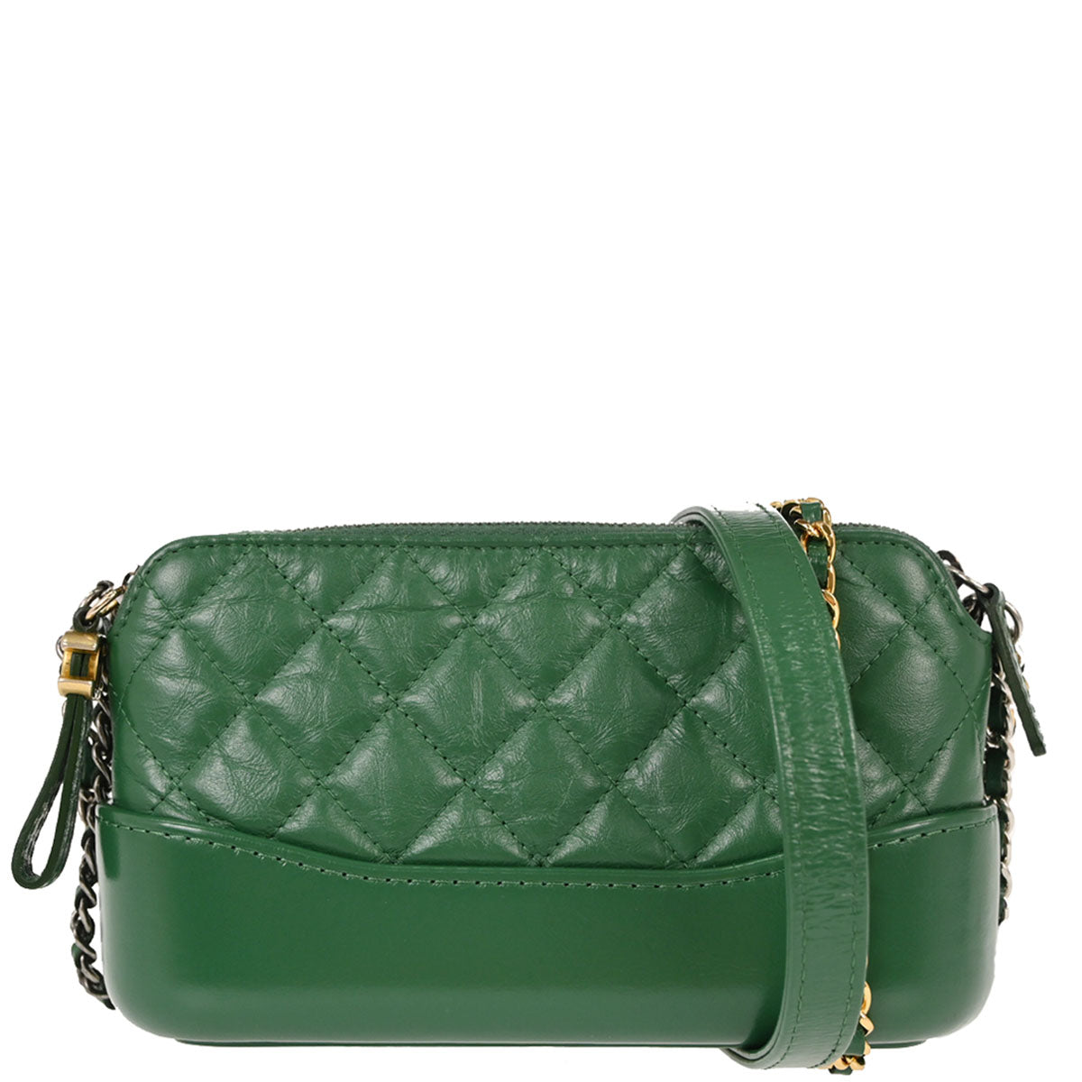 Chanel Green Calfskin Gabrielle WOC Wallet on Chain Shoulder Bag
